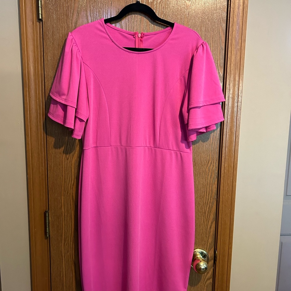 Pink dress with bell sleeves